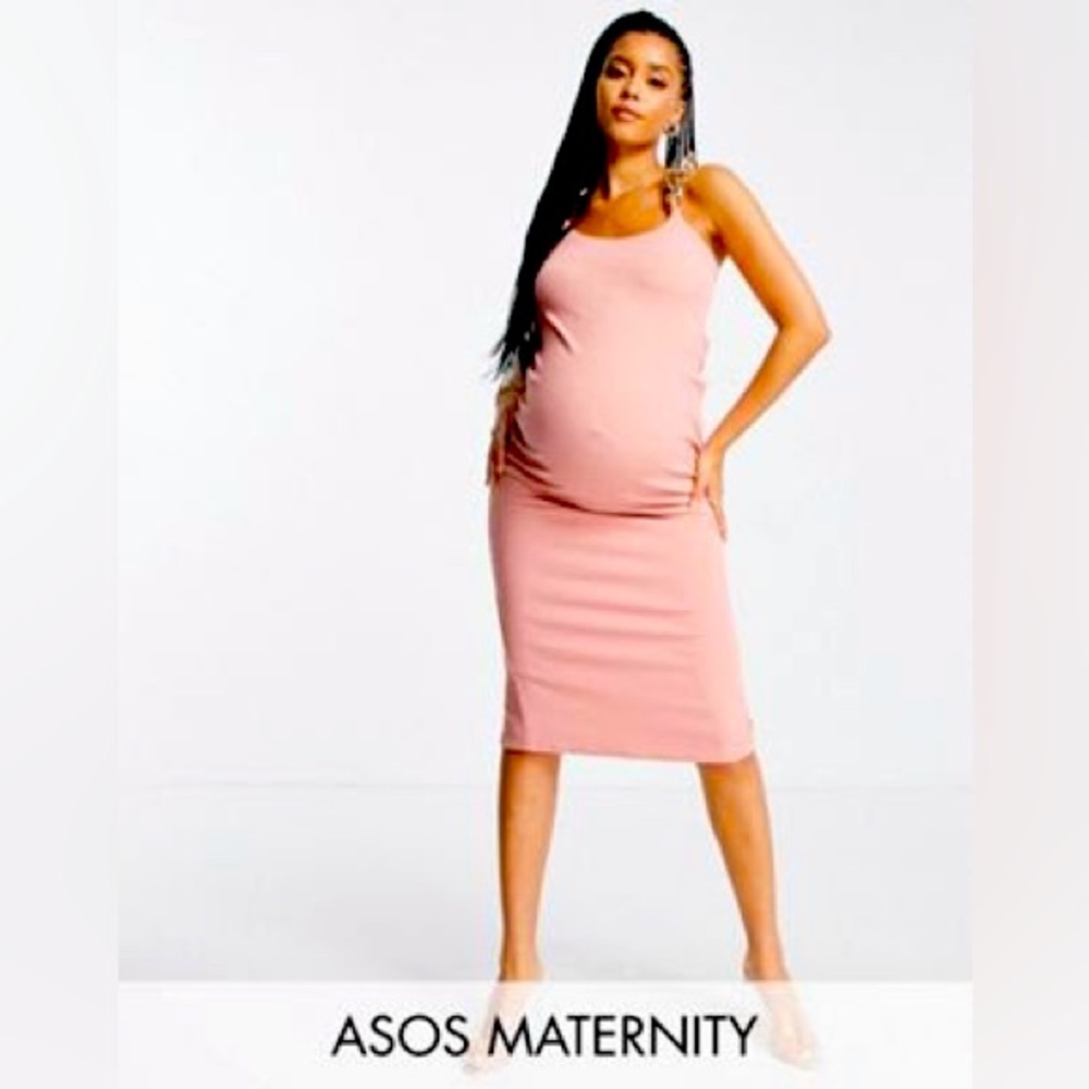 NWT ASOS MATERNITY TEXTURED HIGH SPLIT GOLD CHAIN CUT OUT MAXI DRESS / SIZE 10